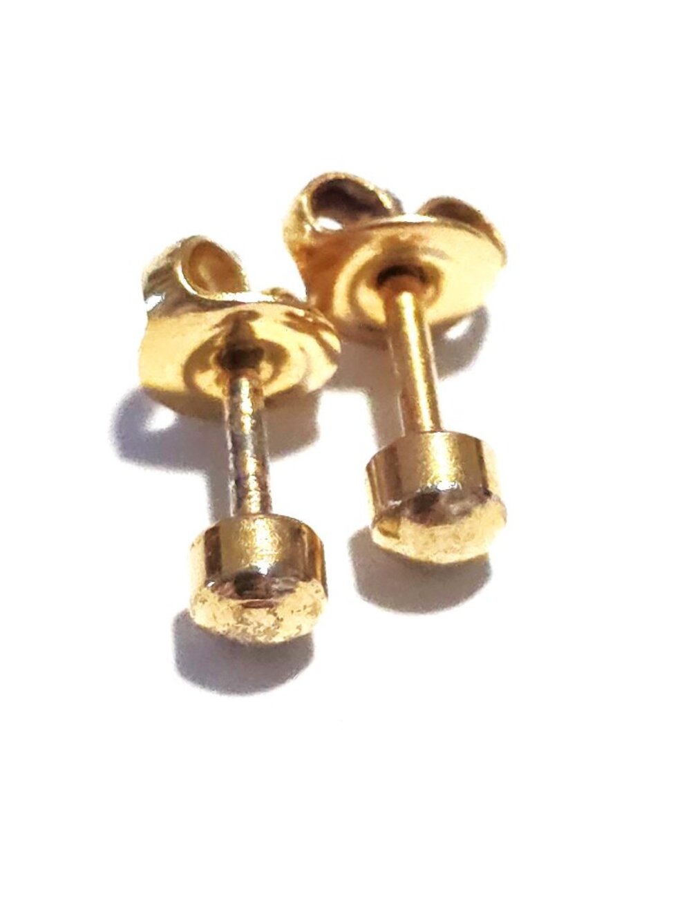 18K yellow gold stud earrings - unmarked
